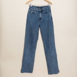 Pretty Little Thing Tall Vintage Wash Split Hem Jeans